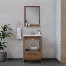 Alya Bath Sortino 24" Single Rosewood  Modern Freestanding  Bathroom Vanity With Acrylic Top and Integrated Sink - AB-MD624-RW