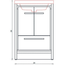Alya Bath Sortino 24" Single Rosewood  Modern Freestanding  Bathroom Vanity With Acrylic Top and Integrated Sink - AB-MD624-RW