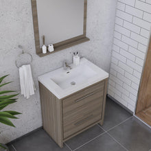 Alya Bath Sortino 30" Single Gray Modern Freestanding  Bathroom Vanity With Acrylic Top and Integrated  Sink -  AB-MD630-G