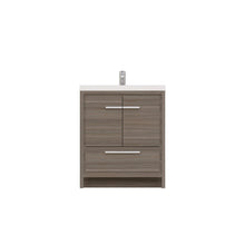 Alya Bath Sortino 30" Single Gray Modern Freestanding  Bathroom Vanity With Acrylic Top and Integrated  Sink -  AB-MD630-G