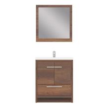 Alya Bath Sortino 30" Single Rosewood  Modern Freestanding  Bathroom Vanity With Acrylic Top and Integrated Sink - AB-MD630-RW