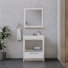 Alya Bath Sortino 30" Single White Modern Freestanding  Bathroom Vanity With Acrylic Top and Integrated Sink - AB-MD630-W