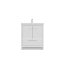 Alya Bath Sortino 30" Single White Modern Freestanding  Bathroom Vanity With Acrylic Top and Integrated Sink - AB-MD630-W