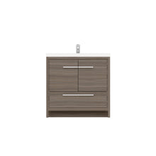 Alya Bath Sortino 36" Single Gray Modern Freestanding  Bathroom Vanity With Acrylic Top and Integrated  Sink - AB-MD636-G