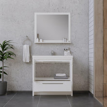 Alya Bath Sortino 36" Single White Modern Freestanding  Bathroom Vanity With Acrylic Top and Integrated Sink - AB-MD636-W