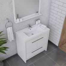 Alya Bath Sortino 36" Single White Modern Freestanding  Bathroom Vanity With Acrylic Top and Integrated Sink - AB-MD636-W