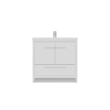 Alya Bath Sortino 36" Single White Modern Freestanding  Bathroom Vanity With Acrylic Top and Integrated Sink - AB-MD636-W