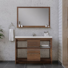Alya Bath Sortino 48" Single Rosewood  Modern Freestanding  Bathroom Vanity With Acrylic Top and Integrated Sink - AB-MD648-RW