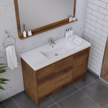 Alya Bath Sortino 48" Single Rosewood  Modern Freestanding  Bathroom Vanity With Acrylic Top and Integrated Sink - AB-MD648-RW