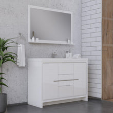 Alya Bath Sortino 48" Single White Modern Freestanding  Bathroom Vanity With Acrylic Top and Integrated Sink - AB-MD648-W