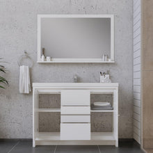 Alya Bath Sortino 48" Single White Modern Freestanding  Bathroom Vanity With Acrylic Top and Integrated Sink - AB-MD648-W