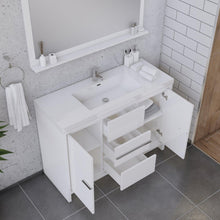 Alya Bath Sortino 48" Single White Modern Freestanding  Bathroom Vanity With Acrylic Top and Integrated Sink - AB-MD648-W