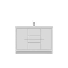 Alya Bath Sortino 48" Single White Modern Freestanding  Bathroom Vanity With Acrylic Top and Integrated Sink - AB-MD648-W