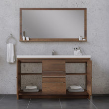 Alya Bath Sortino 60" Single Rosewood  Modern Freestanding  Bathroom Vanity With Acrylic Top and Integrated Sink - AB-MD660S-RW