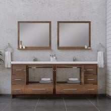 Alya Bath Sortino 84" Double Rosewood  Modern Freestanding  Bathroom Vanity With Acrylic Top and Integrated Sink - AB-MD684-RW