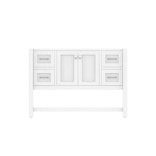 Alya Bath Wilmington 48" Single White Freestanding Bathroom Vanity With Brushed Nickel Edge Handles - HE-102-48-W