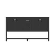 Alya Bath Wilmington 60" Double Espresso Freestanding  Bathroom Vanity  With Brushed Nickel Edge Handles - HE-102-60D-E
