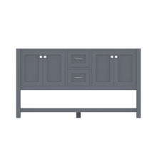 Alya Bath Wilmington 60" Double Gray Freestanding  Bathroom Vanity  With Brushed Nickel Edge Handles - HE-102-60D-G