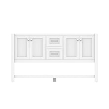 Alya Bath Wilmington 60" Double White Freestanding  Bathroom Vanity  With Brushed Nickel Edge Handles - HE-102-60D-W