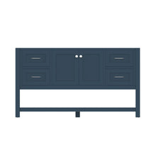 Alya Bath Wilmington 60" Single Blue Freestanding  Bathroom Vanity  With Brushed Nickel Edge Handles - HE-102-60S-B