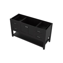 Alya Bath Wilmington 60" Single Espresso Freestanding   Bathroom Vanity  With Brushed Nickel Edge Handles - HE-102-60S-E