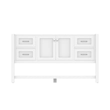 Alya Bath Wilmington 60" Single White Freestanding  Bathroom Vanity  With Brushed Nickel Edge Handles - HE-102-60S-W