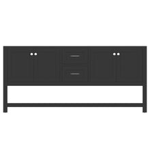Alya Bath Wilmington 72" Double Espresso Freestanding  Bathroom Vanity  With Brushed Nickel Edge Handles - HE-102-72D-E