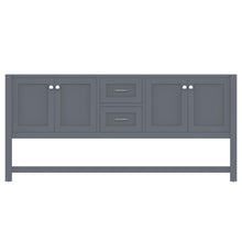 Alya Bath Wilmington 72" Double Gray Freestanding Bathroom Vanity  With Brushed Nickel Edge Handles - HE-102-72D-G