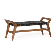 Union Home Cove Bench - Black Leather -  BDM00070