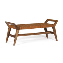 Union Home Cove Bench - Brown Leather  - BDM00071