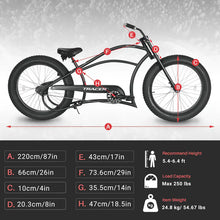 Tracer 26" Harman 1-Speed Classic Chopper Stretch Cruiser Fat Tire Bike