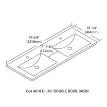 Blossom Ceramic Basin 48″ X 18″ Top-Mount Rectangular Double Three holes – 8” Spread – C04 4818 DTH - Backyard Provider