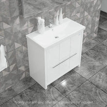 Casa Mare Alessio 36" Bathroom Vanity and Ceramic Sink Combo with LED Mirror - Alessio90GG-36
