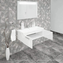 Casa Mare Aspe 40" Glossy White Bathroom Vanity and Ceramic Sink Combo with LED Mirror - Aspe100GW-40