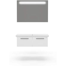 Casa Mare Aspe 40" Glossy White Bathroom Vanity and Ceramic Sink Combo with LED Mirror - Aspe100GW-40