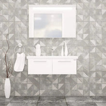 Casa Mare Aspe 40" Glossy White Bathroom Vanity and Ceramic Sink Combo with LED Mirror - Aspe100GW-40