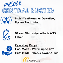 MRCOOL 30K BTU 18.5 SEER Ducted Air Handler and Condenser with 25 ft. Pre-Charged Line Set,  - CENTRAL-30-HP-230-25