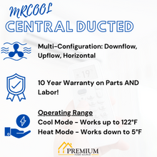 MRCOOL 48K BTU 17.3 SEER Ducted Air Handler and Condenser,  - CENTRAL-48-HP-230-00