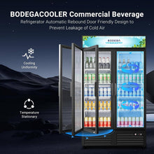 BODEGAcooler Commercial Refrigerator 2 Glass Doors Display Refrigerator Merchandiser 35.4 Cu. Ft