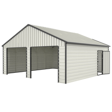 Chery Industrial [AS-IS] 23' x 22' Double Garage Metal Shed with Side Door - D_DOUMS2322CR01