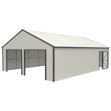 Chery Industrial 25' x 33' Double Garage Metal Shed with Side Entry Door - DOUMS2533CR01