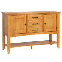 Sunset Trading Selections Sideboard with Large Display Shelf | 3 Drawers 2 Storage Cabinets | Light Oak -  DLU-1122-SB-LO