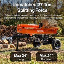 Super Handy GUT199 Log Splitter 27 Ton Full Beam Vertical/Horizontal 223cc Gas Towable New - GUT199