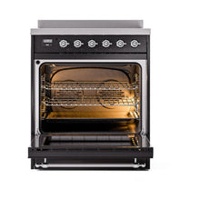 GREE ILVE 30 Inch Nostalgie II Noblesse Freestanding Induction Range with 4 Elements, Solid Door with Chrome Trim - UNI304QNMPBKC