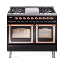 GREE ILVE 40 Inch Nostalgie II Noblesse Freestanding Dual Fuel Range with 6 Sealed Burners, Griddle with Copper Trim - UND40FNMPWHP