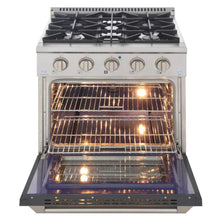 GREE Kucht 30 Inch Pro-Style KDF Series Liquid Propane Gas Stainless Steel Dual Fuel Range with Grey Oven Door - KDF302/LP-GR