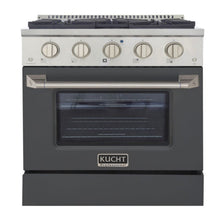 GREE Kucht 30 Inch Pro-Style KDF Series Liquid Propane Gas Stainless Steel Dual Fuel Range with Grey Oven Door - KDF302/LP-GR