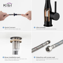 KIBI Napa Single Handle High Arc Pull Down Kitchen Faucet With Soap Dispenser in Matte Black Finish - C-KKF2005MB-KSD100MB