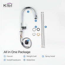 KIBI Napa Single Handle High Arc Pull Down Kitchen Faucet in Chrome Finish - KKF2005CH