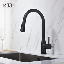 KIBI Napa Single Handle High Arc Pull Down Kitchen Faucet in Matte Black Finish - KKF2005MB